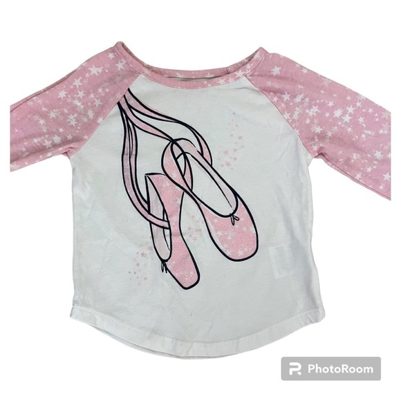 Epic Threads toddler ballet long sleeve shirt pink/white size 2T - Picture 2 of 3